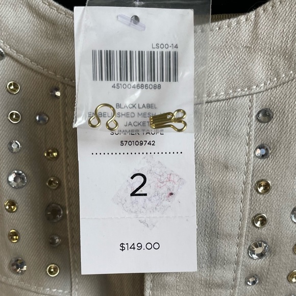 Black Label Embellished Mesh Jacket Size 2 - Picture 7 of 7